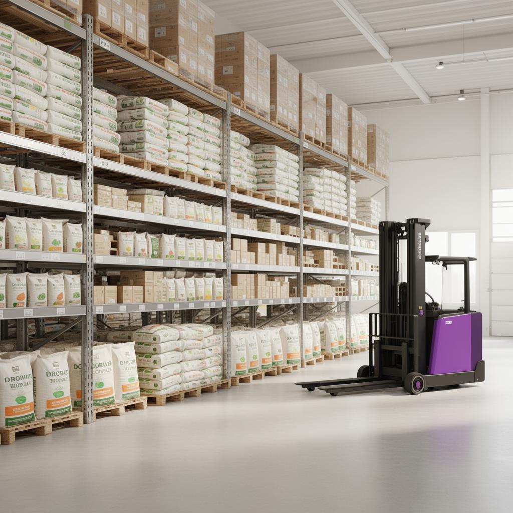 Modern organised warehouse inventory showing operational efficiency